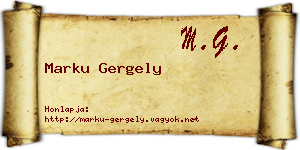 Marku Gergely névjegykártya